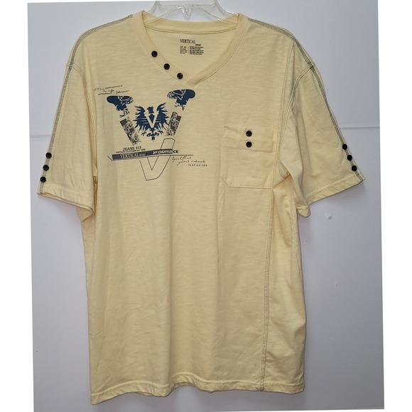 Vertical Sport Other - Vertical Sport Mens Short Sleeve‎ Graphic T Pocket Button Detail Y2K Summer XXL